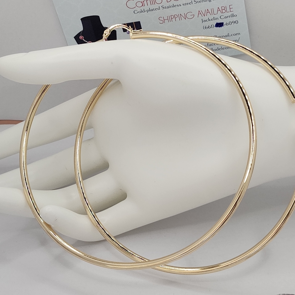 Hoops xtra large stainless steel color gold